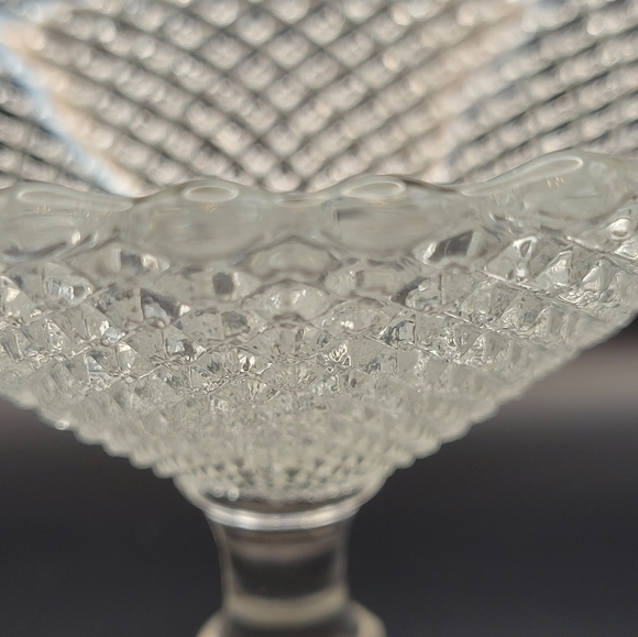 Vintage Miss America Clear Glass 4 3/4in Tall Pedestal Candy Dish Compote - Picture 2 of 9